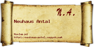 Neuhaus Antal névjegykártya